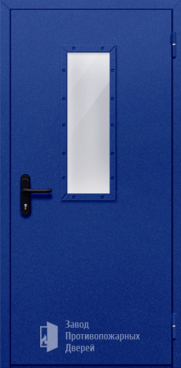 Фото двери «Однопольная со стеклом (синяя)» в Красноармейску