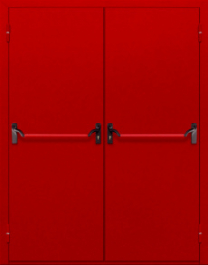 Фото двери «Двупольная глухая с антипаникой (красная)» в Красноармейску