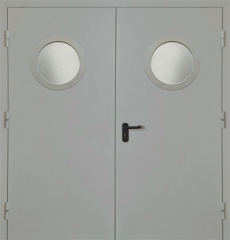 Фото двери «Двупольная с круглым стеклом EI-30» в Красноармейску