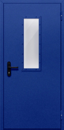 Фото двери «Однопольная со стеклом (синяя)» в Красноармейску