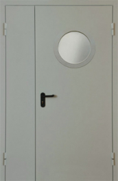 Фото двери «Полуторная с круглым стеклом EI-30» в Красноармейску